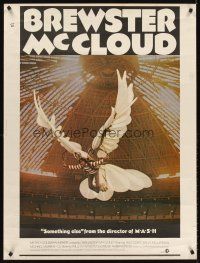 5w337 BREWSTER McCLOUD style B 30x40 '71 Robert Altman, Bud Cort with wings in the Astrodome!