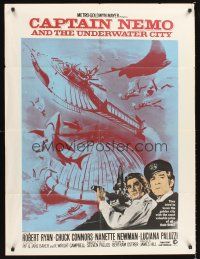 5w020 CAPTAIN NEMO & THE UNDERWATER CITY South African '70 artwork of cast, scuba divers & cool ship