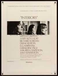 5w363 INTERIORS style B 30x40 '78 Diane Keaton, Mary Beth Hurt, directed by Woody Allen!