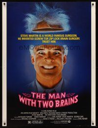 5w372 MAN WITH TWO BRAINS 30x40 '83 wacky world famous surgeon Steve Martin performs brain surgery!