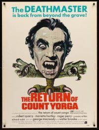 5w384 RETURN OF COUNT YORGA 30x40 '71 Robert Quarry, AIP vampires, wild monster art!