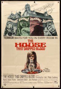 5w456 HOUSE THAT DRIPPED BLOOD 40x60 '71 Christopher Lee, Vampires! Voodoo! Vixens!