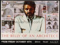 5w139 BELLY OF AN ARCHITECT advance British quad '87 Peter Greenaway, cool image of Brian Dennehy!