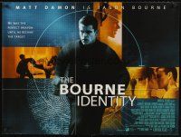 5w145 BOURNE IDENTITY DS British quad '02 cool image of Matt Damon as the perfect weapon!