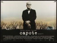 5w152 CAPOTE DS British quad '05 great portrait of Philip Seymour Hoffman as Truman Capote!
