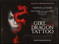 5w195 GIRL WITH THE DRAGON TATTOO DS British quad '09 Stieg Larsson's novel, Noomi Rapace!
