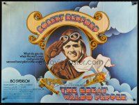 5w199 GREAT WALDO PEPPER British quad '75 different artwork of pilot Robert Redford & airplane!
