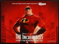 5w213 INCREDIBLES advance DS British quad '04 Disney/Pixar animated sci-fi superhero family!