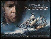 5w242 MASTER & COMMANDER advance DS British quad '03 Russell Crowe, Paul Bettany, Peter Weir