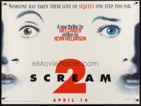 5w277 SCREAM 2 teaser DS British quad '97 Wes Craven, Neve Campbell, cool different image!