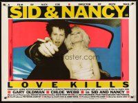 5w284 SID & NANCY British quad '86 Gary Oldman & Chloe Webb, punk classic directed by Alex Cox!