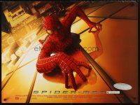 5w288 SPIDER-MAN DS British quad '02 Tobey Maguire crawling up wall, Sam Raimi, Marvel Comics!
