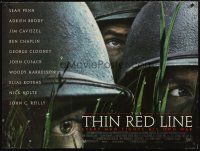 5w299 THIN RED LINE DS British quad '98 Sean Penn, Woody Harrelson & Jim Caviezel in WWII!