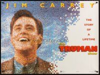 5w309 TRUMAN SHOW teaser DS British quad '98 really cool mosaic art of Jim Carrey, Peter Weir