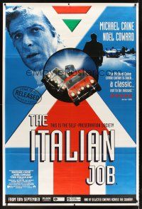 5w477 ITALIAN JOB English 40x60 R99 Michael Caine, great images of classic Mini-Coopers!