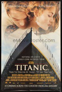 5w481 TITANIC English 40x60 '97 Leonardo DiCaprio, Kate Winslet, directed by James Cameron!