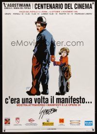5w471 C'ERA UNA VOLTA IL MANIFESTO Italian 40x55 Italian museum/art exhibition '96 Charlie Chaplin