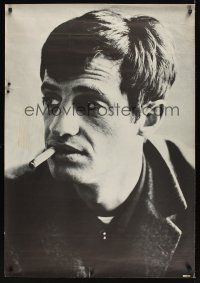 5w003 JEAN-PAUL BELMONDO commercial poster '60s cool close-up of smoking Belmondo!