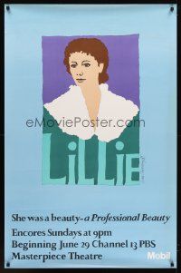 5w017 LILLIE TV special 30x46 '79 Chermayeff art of Francesca Annis as Lillie Langtry!