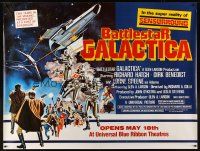 5w431 BATTLESTAR GALACTICA subway poster '78 great sci-fi art by Robert Tanenbaum!