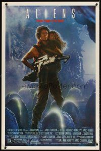 5x412 ALIENS Ripley style 1sh '86 James Cameron, cool image of Sigourney Weaver & Carrie Henn!