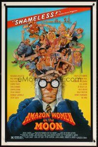 5x413 AMAZON WOMEN ON THE MOON 1sh '87 Joe Dante, cool wacky artwork of cast by William Stout!