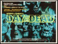 5x200 DAY OF THE DEAD British quad '85 Romero's Night of the Living Dead zombie horror sequel!