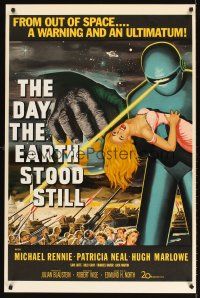 5x404 DAY THE EARTH STOOD STILL S2 recreation 1sh 2001 classic art of Gort holding Patricia Neal!