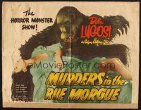 5x055 MURDERS IN THE RUE MORGUE 1/2sh R48 Bela Lugosi, giant fake ape over sexy Sidney Fox!