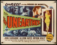 5x075 UNEARTHLY 1/2sh '57 John Carradine & sexy Allison Hayes lured to the house of monsters!