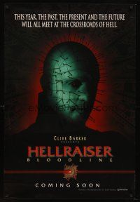 5x466 HELLRAISER: BLOODLINE teaser 1sh '96 Clive Barker, Pinhead at the crossroads of hell!