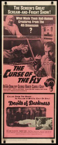 5x104 CURSE OF THE FLY/DEVILS OF DARKNESS insert '65 great scream-and-fright double-bill!