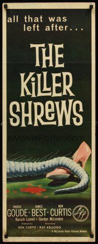 5x144 KILLER SHREWS insert '59 classic horror art of all that was left after the monster attack!