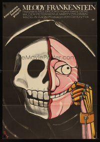 5x245 YOUNG FRANKENSTEIN Polish 27x38 '79 Mel Brooks, wild Jerzy Flisak art of skull man!