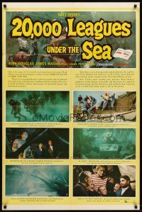 5y105 20,000 LEAGUES UNDER THE SEA style B 1sh '55 Jules Verne classic, great scenes from the movie!