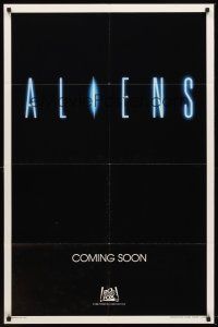 5y119 ALIENS int'l teaser 1sh '86 James Cameron, cool image of Sigourney Weaver & Carrie Henn!