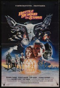 5y145 BATTLE BEYOND THE STARS 27x39 1sh '80 Richard Thomas, Robert Vaughn, Gary Meyer sci-fi art!