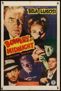 5y174 BOWERY AT MIDNIGHT 1sh '42 Bela Lugosi, John Archer, Wanda McKay, Tom Neal!