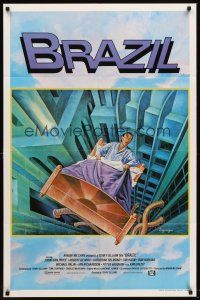 5y177 BRAZIL int'l 1sh '85 Terry Gilliam, cool sci-fi fantasy art by Lagarrigue!