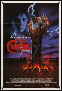 5y233 CURSE 1sh '87 Will Wheaton, creepy art of giant hand, from H. P. Lovecraft story!