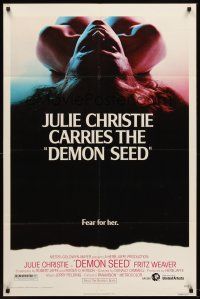 5y259 DEMON SEED style A 1sh '77 Julie Christie is profanely violated by a demonic machine!