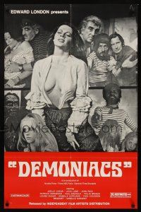 5y261 DEMONIACS 22x34 1sh '77 sexy women make a pact with the Devil to get revenge on rapists!