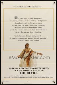 5y269 DEVILS 1sh '71 Oliver Reed & Vanessa Redgrave, directed by Ken Russell!