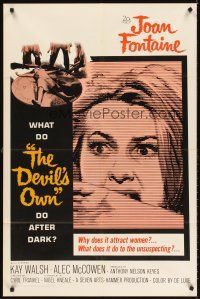 5y267 DEVIL'S OWN 1sh '67 Hammer, Joan Fontaine, what does it do to the unsuspecting?