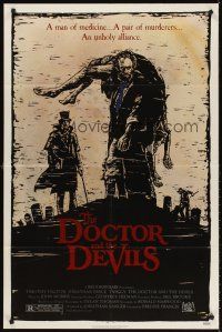 5y276 DOCTOR & THE DEVILS 1sh '85 an unholy alliance, cool graverobber artwork by Daniel Goozee!