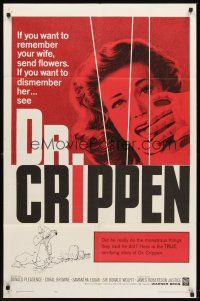 5y277 DR. CRIPPEN 1sh '64 Samantha Eggar, if you want to dismember your wife, see him!