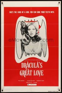 5y290 DRACULA'S GREAT LOVE 1sh '74 sexy vampire, the kind of girl you can sink your teeth into!