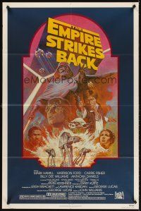 5y304 EMPIRE STRIKES BACK 1sh R82 George Lucas sci-fi classic, cool artwork by Tom Jung!