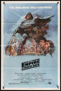 5y305 EMPIRE STRIKES BACK style B 1sh '80 George Lucas sci-fi classic, cool artwork by Tom Jung!