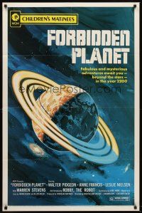 5y349 FORBIDDEN PLANET 1sh R72 mysterious adventures await you in the year 2200, different art!